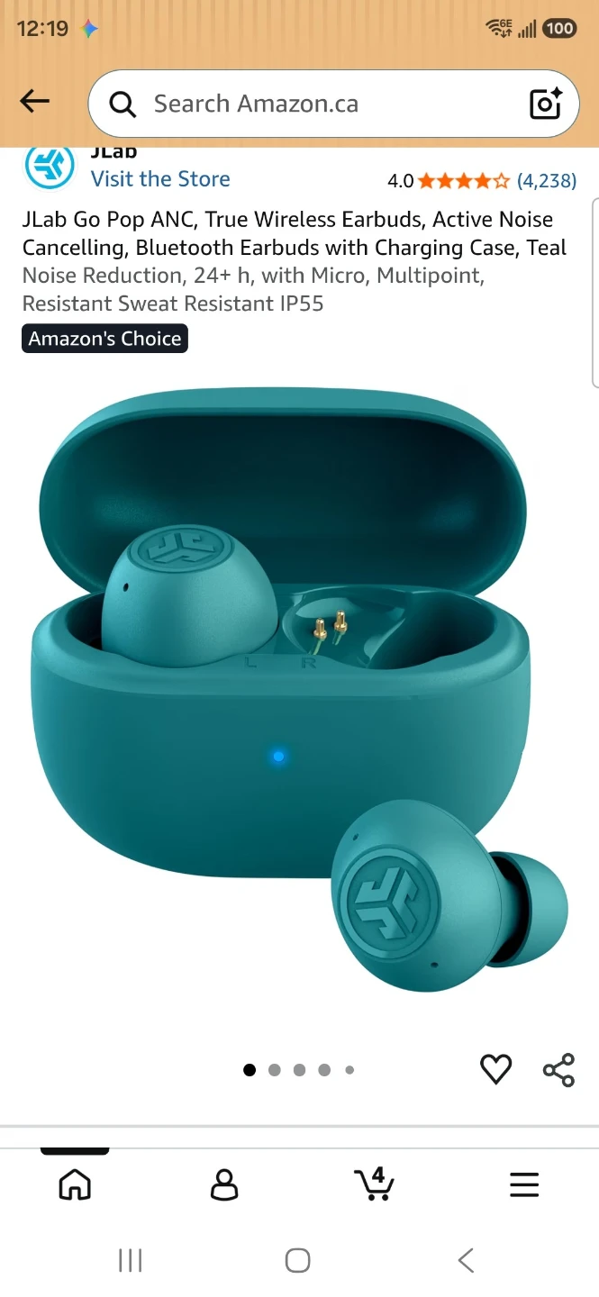 JLab Go Pop ANC True Wireless Earbuds