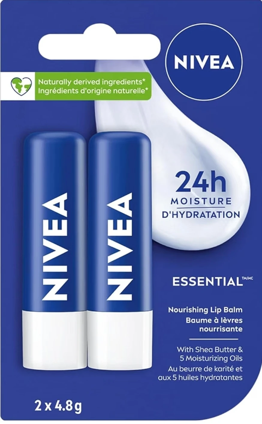 Nivea Essential Nourishing Lip Balm 2 x 4.8g
