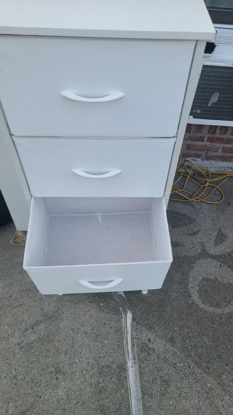 White 5-Drawer Fabric Dresser - photo 3