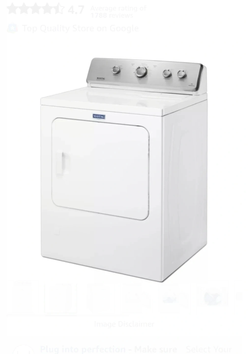 Maytag White Electric Dryer - photo 2