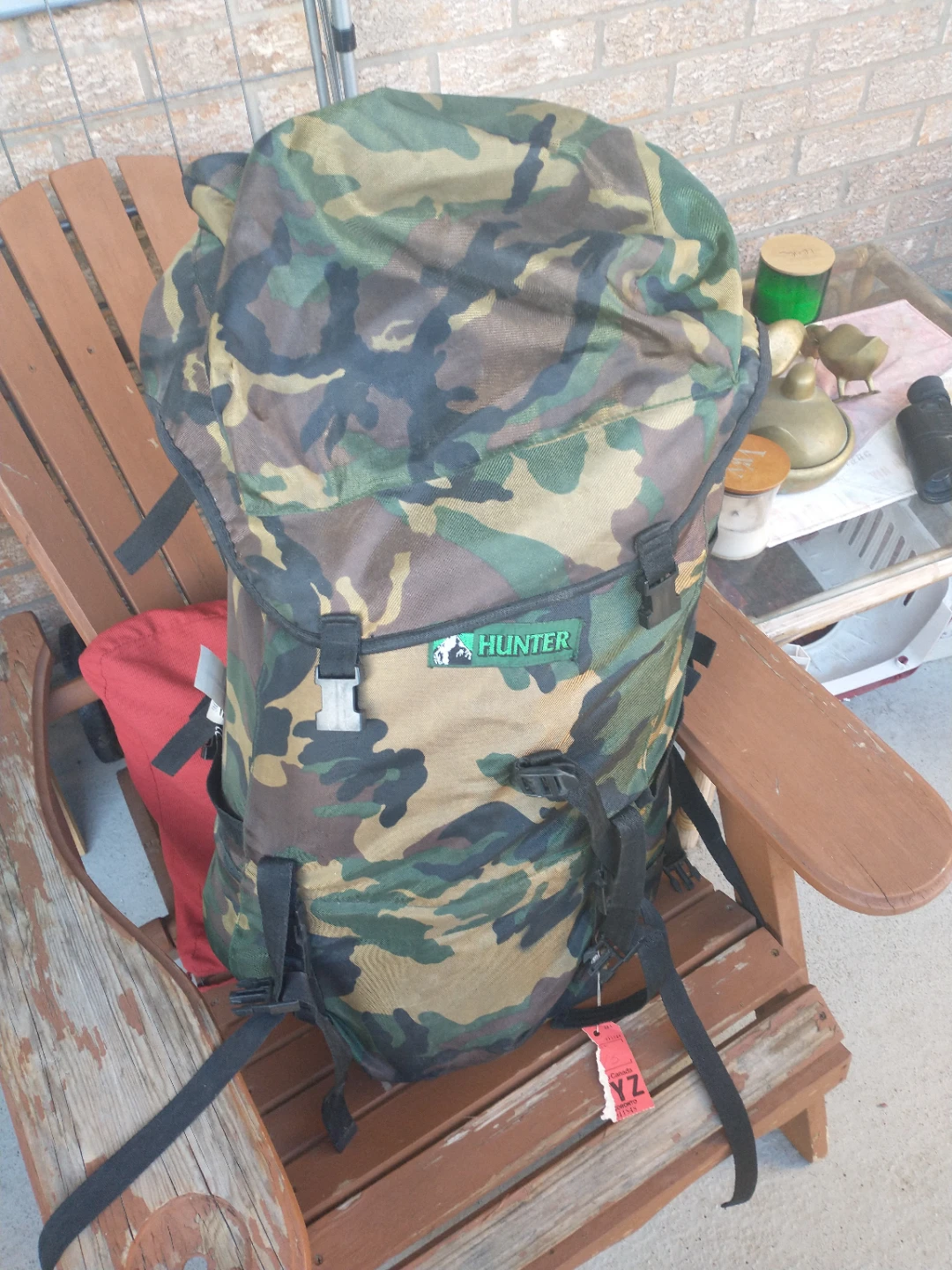 Hunter External Frame Camo Backpack, Used