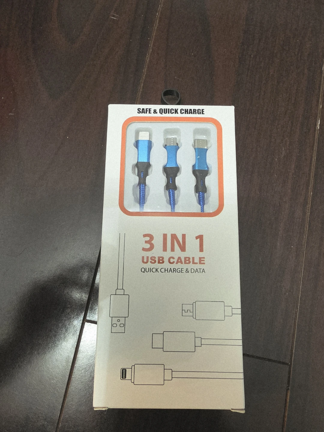 Universal 3-in-1 Multi-Port USB Charger Cable - Blue - photo 2