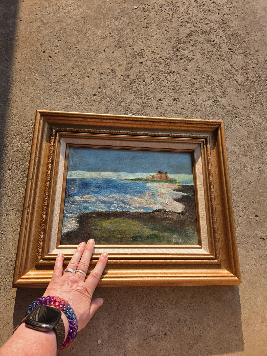 Framed Oil Painting of Coastal Scene - photo 2