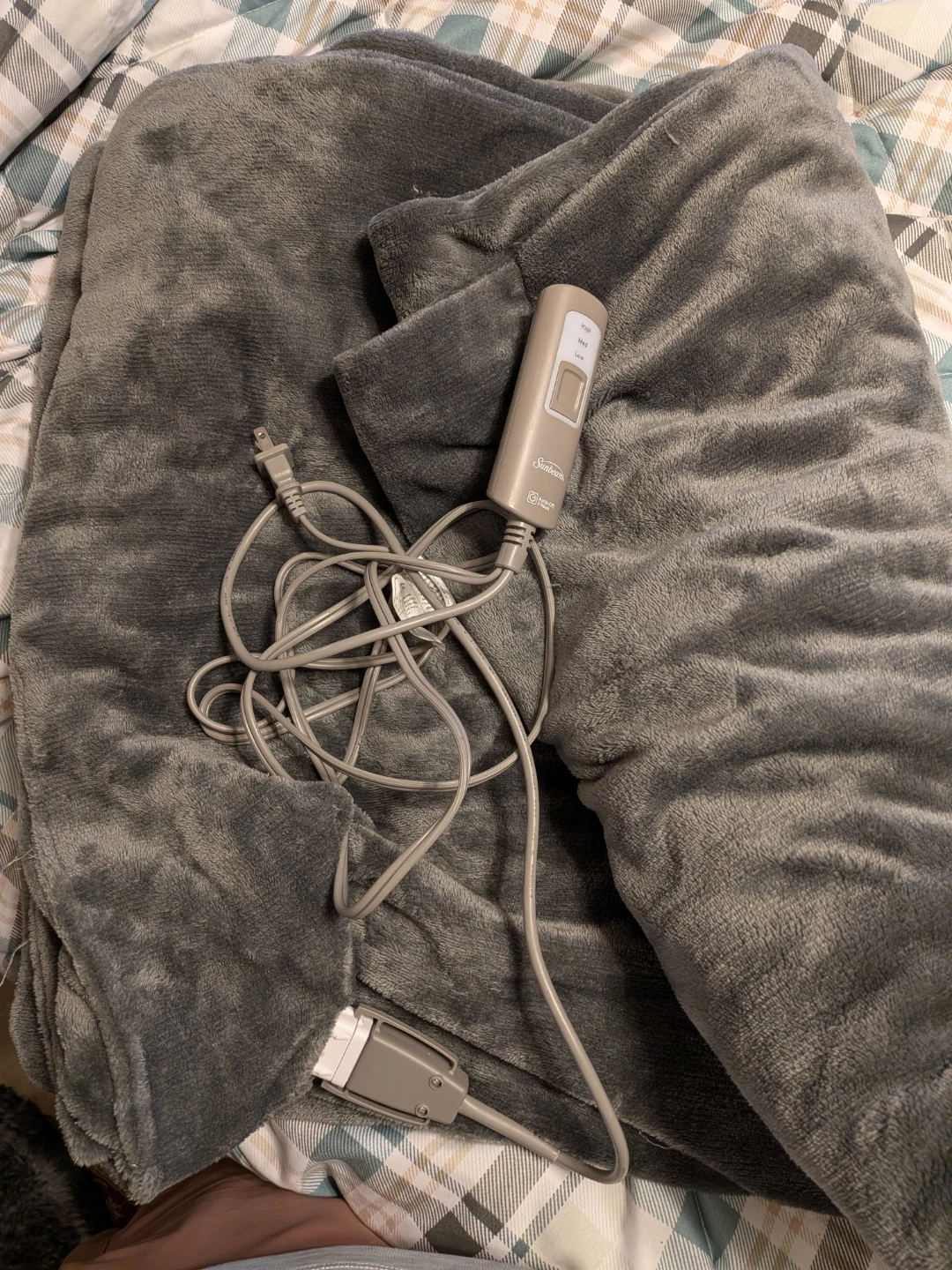 Sunbeam Heated Throw Blanket - Grey