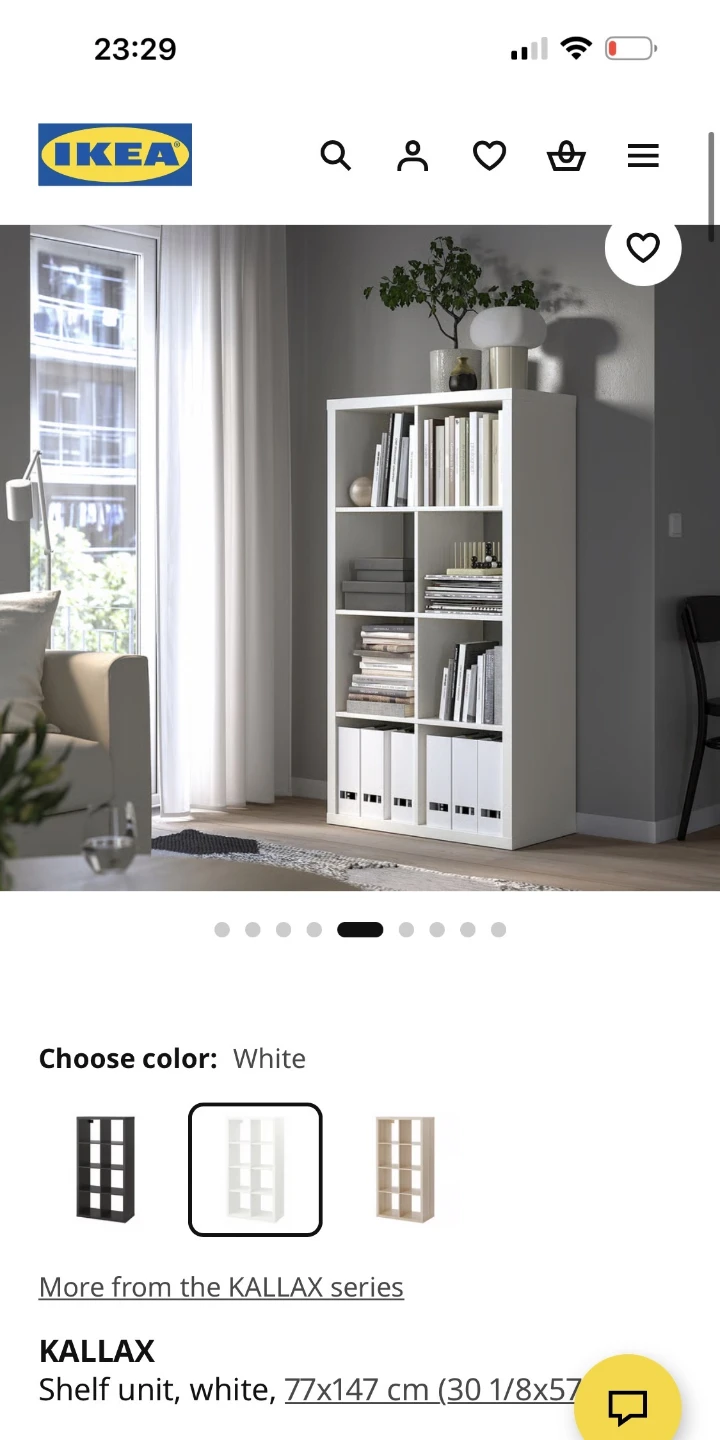 IKEA KALLAX White Shelf Unit with 2 Drawers - photo 2