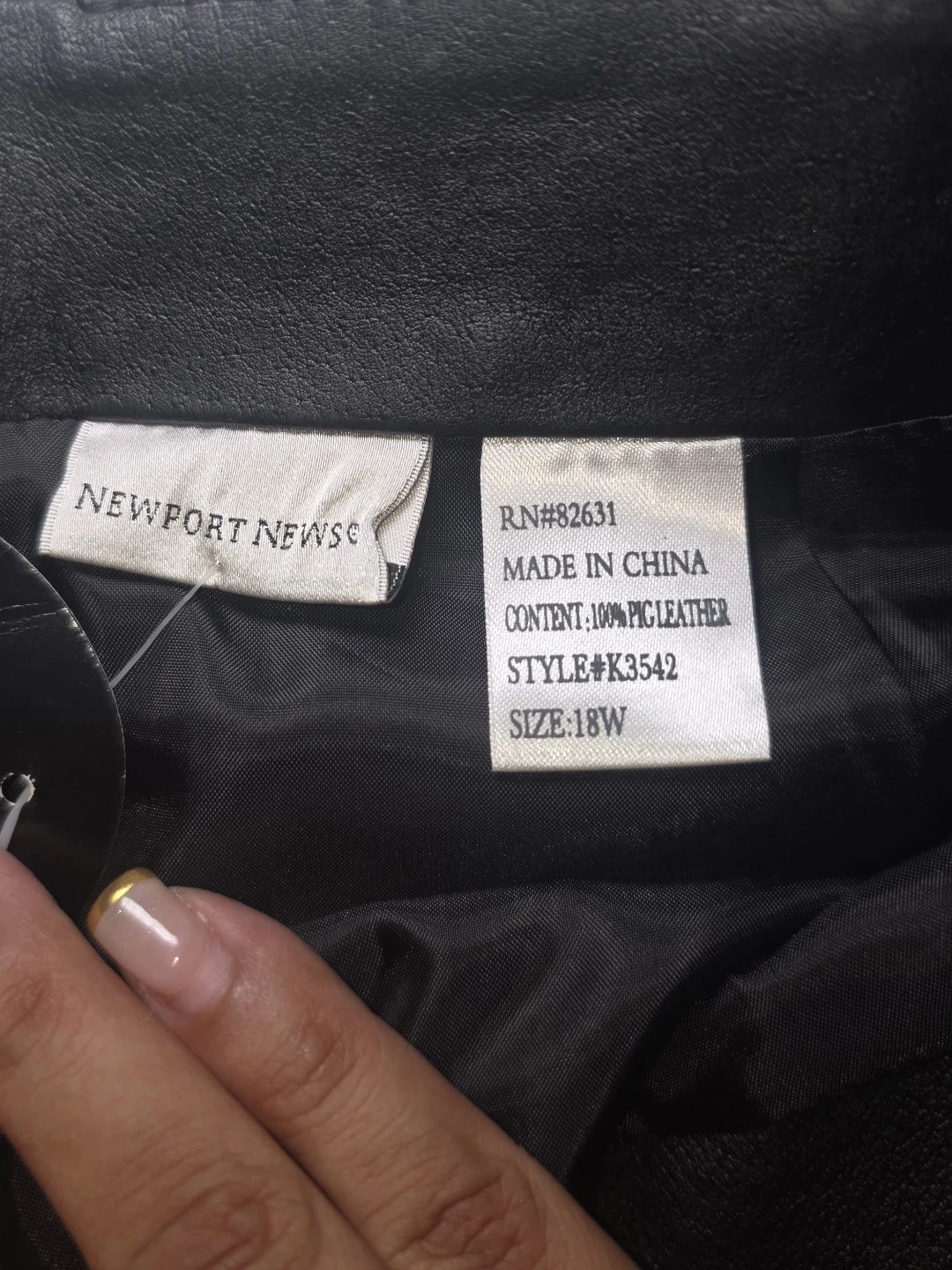 Newport News Black Leather Skirt Size 18W - photo 2