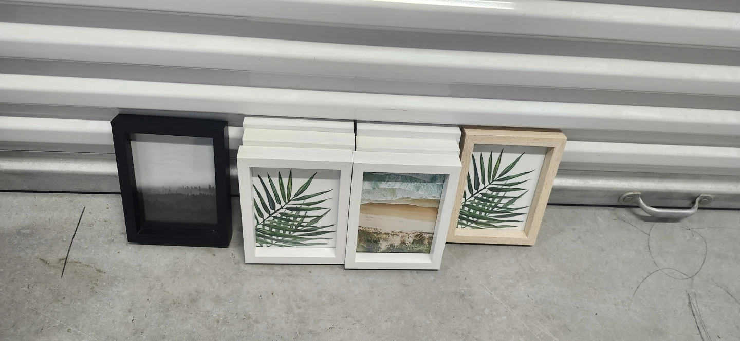 Photo Frame Set - 8 Frames (Black, White, Natural Wood)
