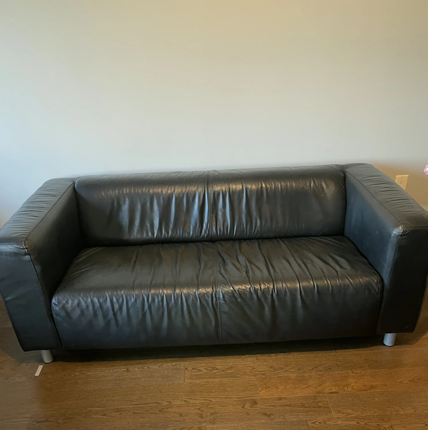 IKEA Klippan Black Leather Sofa - photo 2