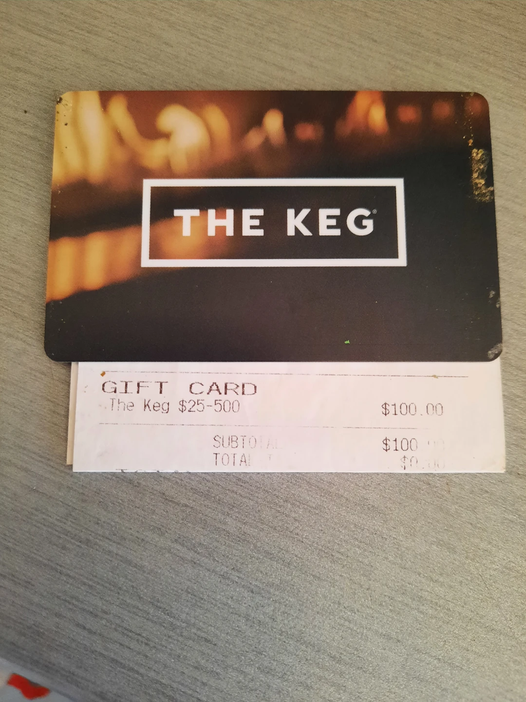 Keg gift card