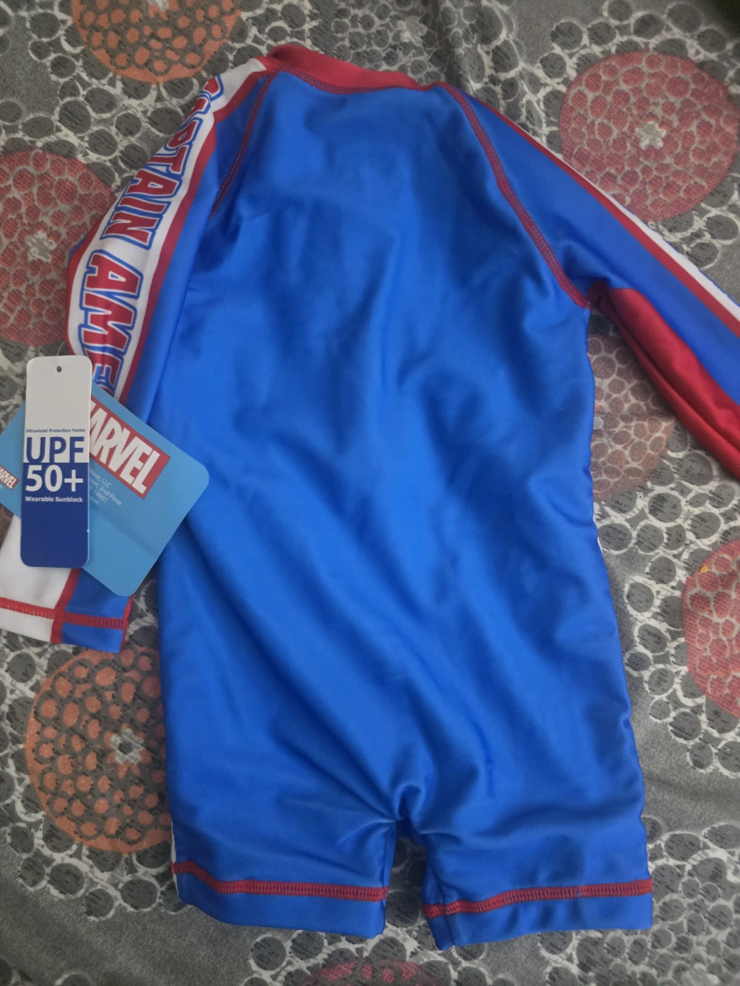 Marvel Captain America Rash Guard Swimsuit 12M - photo 3