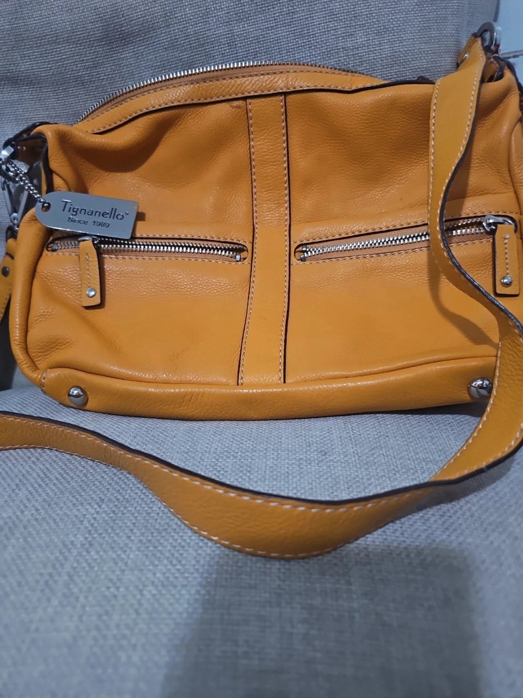 Tignanello Orange Leather Crossbody Bag - photo 3