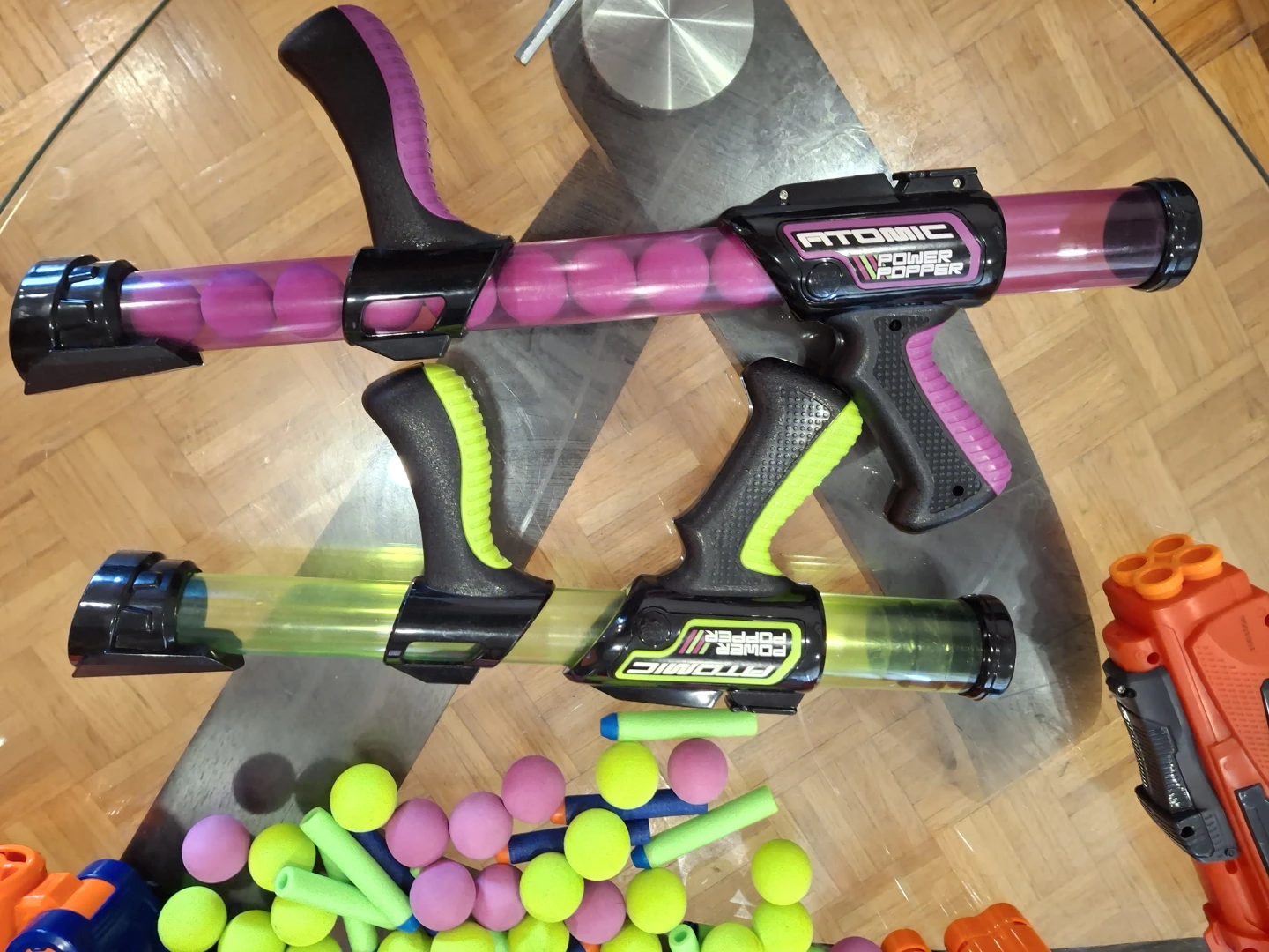 5 Nerf & Atomic Power Popper Toy Guns with Darts and Balls - photo 2