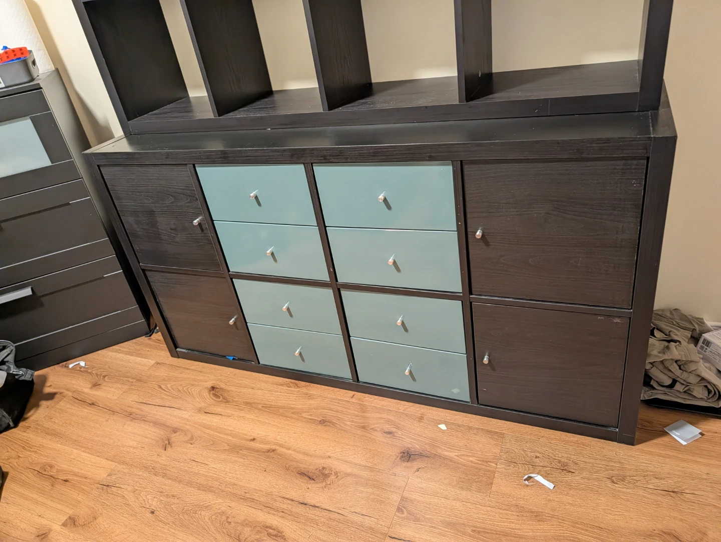IKEA KALLAX Shelf Unit with Inserts Black-Brown - photo 3