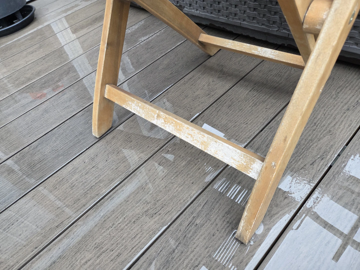 Wooden Folding Chair with Black Rope Seat and Back - photo 5