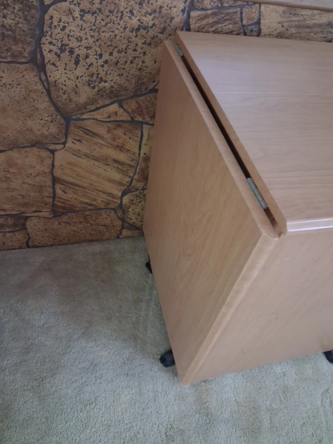 Light Wood Kitchen Cart with Doors - photo 3