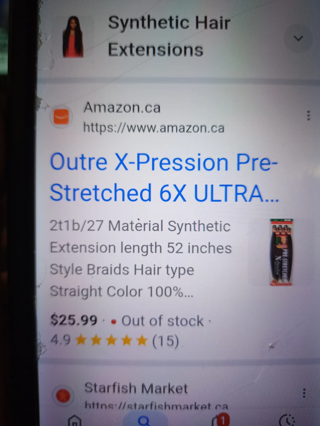Outre X-Pression Pre Stretched 6X Ultra Braid- 2T1B/27 - photo 3