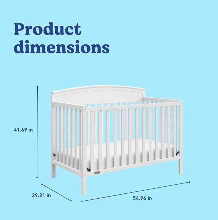 Graco Benton 5-in-1 Convertible Crib in White - photo 3