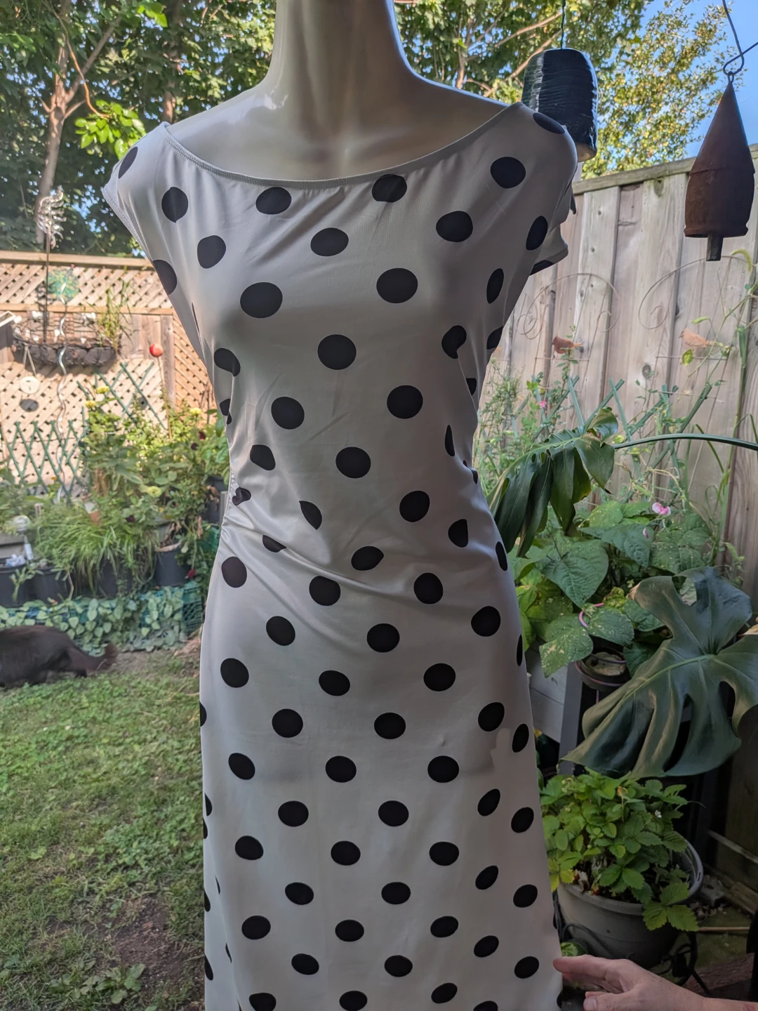 White Polka Dot Maxi Dress SML/MED - photo 3