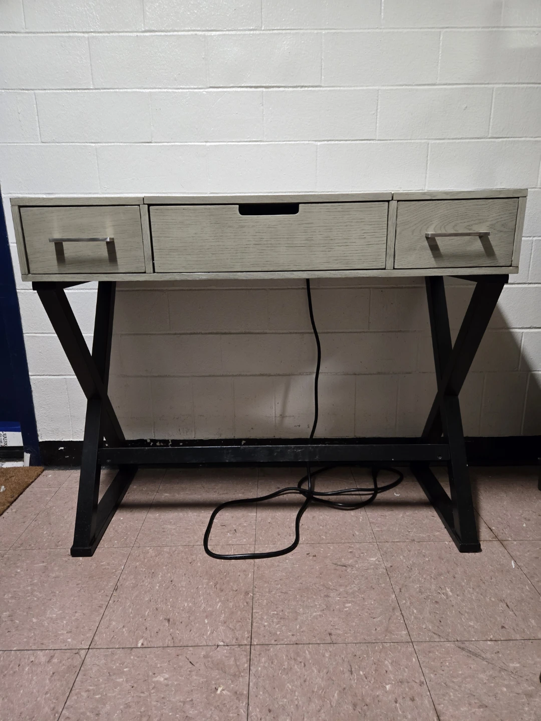 2-in-1 Gray Makeup Table & Computer Desk (Built-in Power Strip) - photo 5