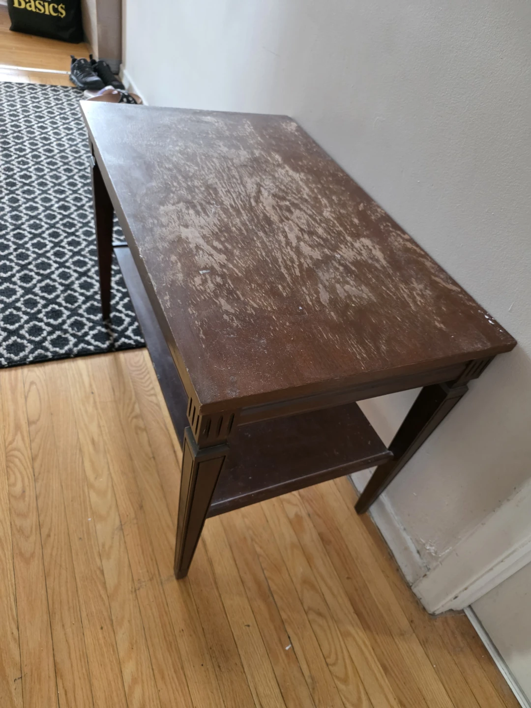 Wooden Side Table with Shelf