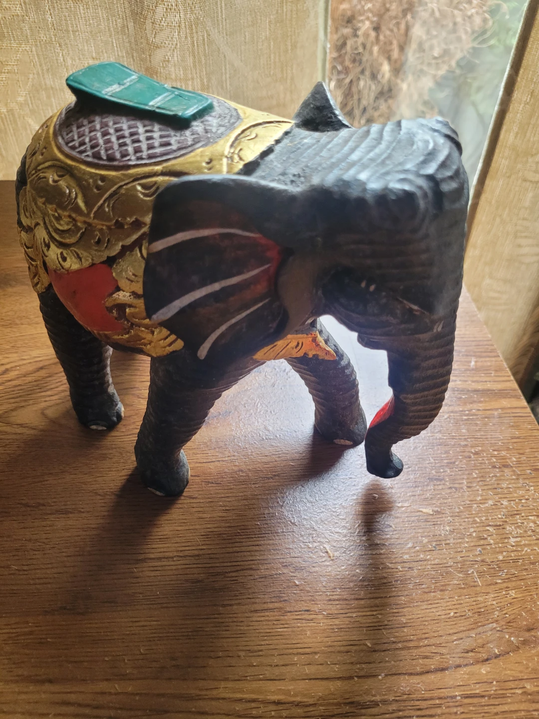 Carved wood elephant