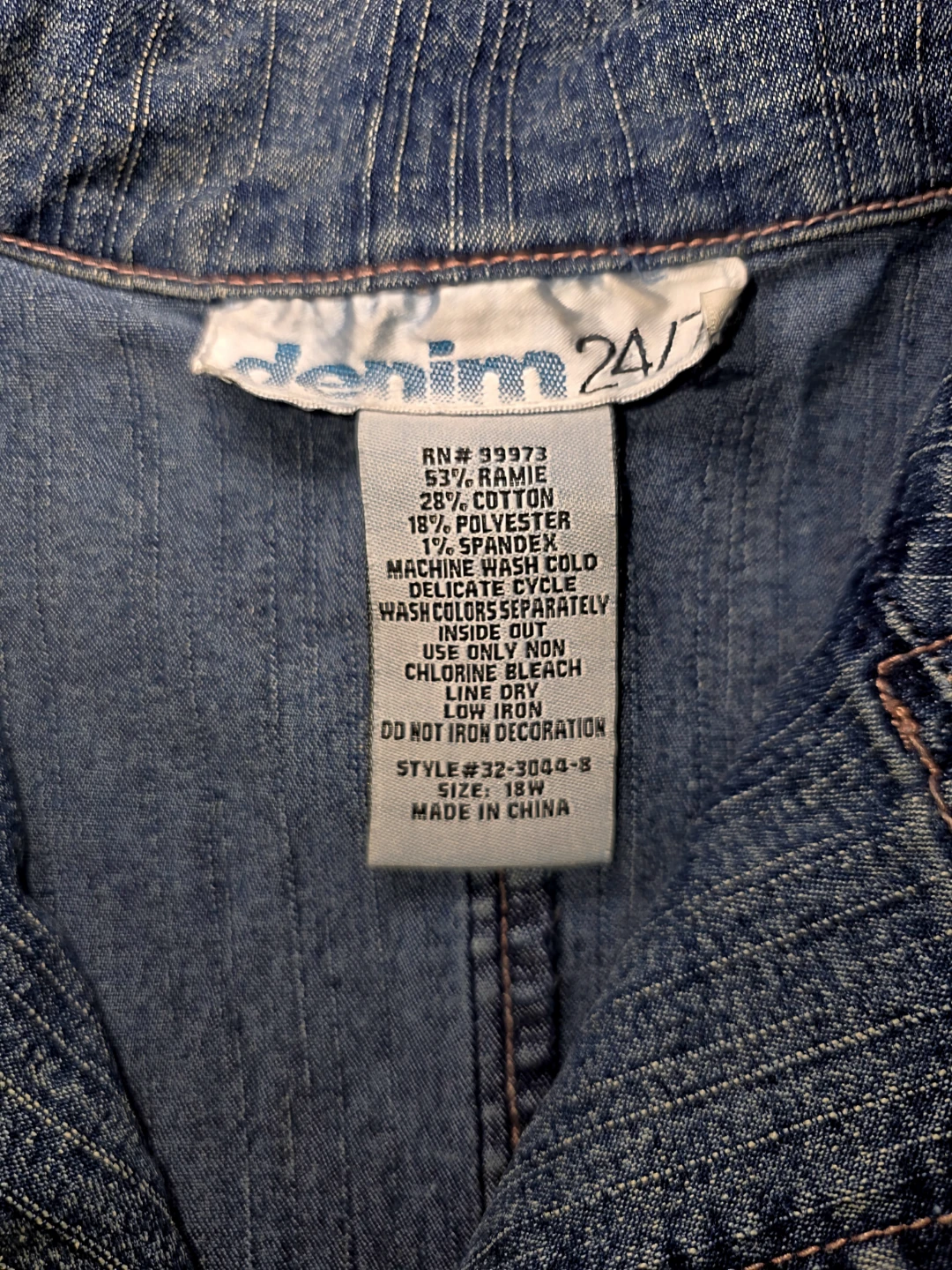 Denim 24/7 Embellished Denim Jacket Size 18W - photo 4