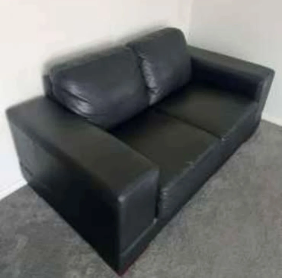 Dark Brown Leather Sofa and Armchair Set