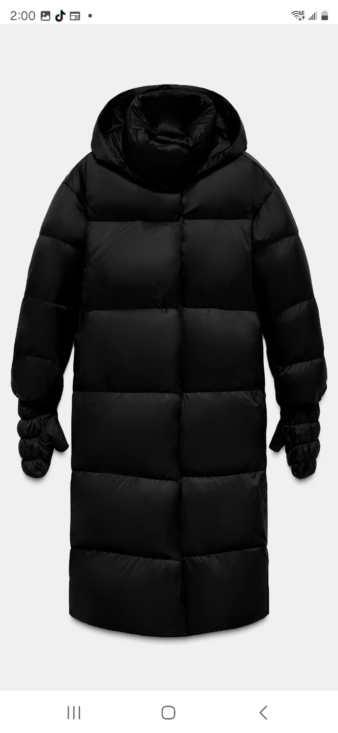 Zara winter water repellant long coat with gloves size L