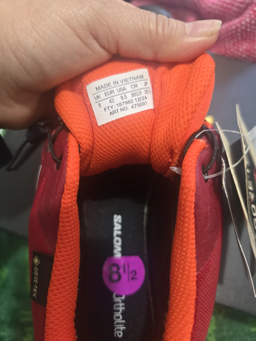 Salomon Gore-Tex Trail Running Shoes Red/Orange Size 8.5 - photo 3