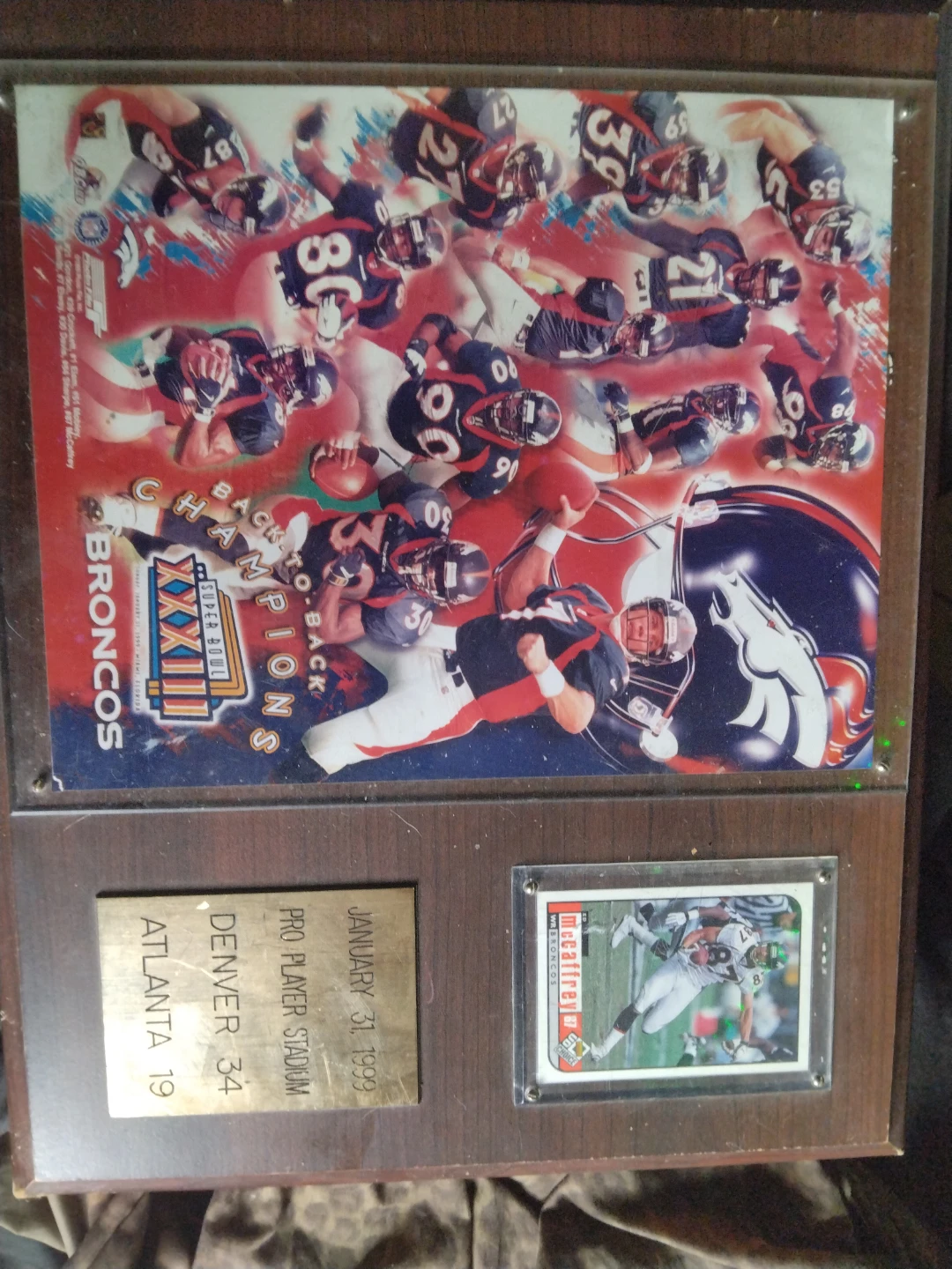 Denver Broncos Super Bowl XXXIII Champions Framed Display