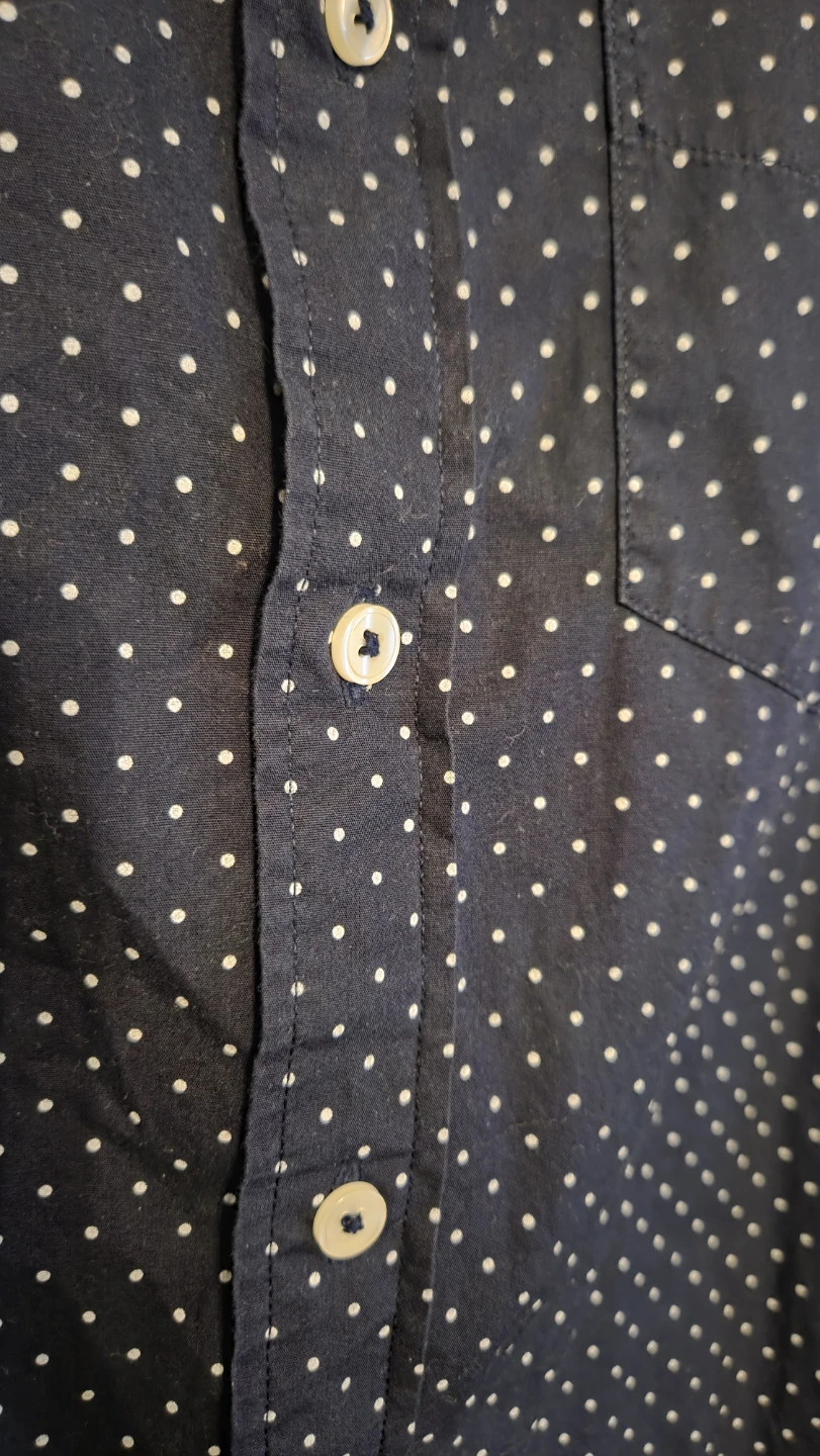 American Eagle Outfitters Navy Polka Dot Button-Up Shirt - photo 4