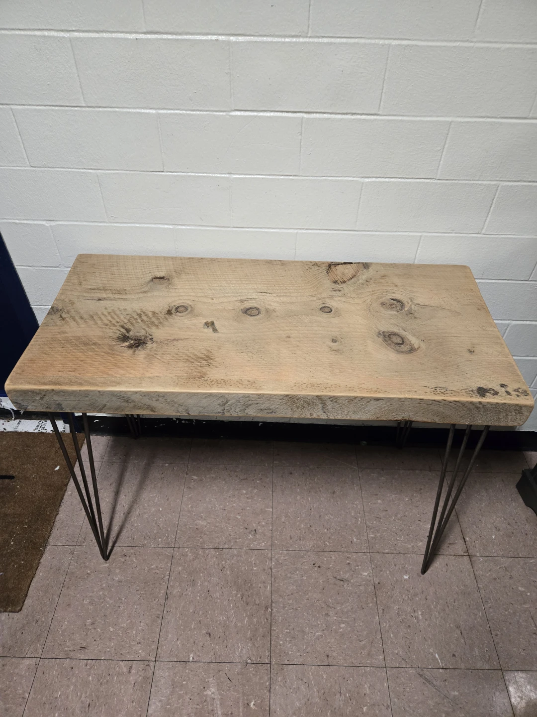 Rustic Reclaimed Thick Wood Console Table Hairpin Legs