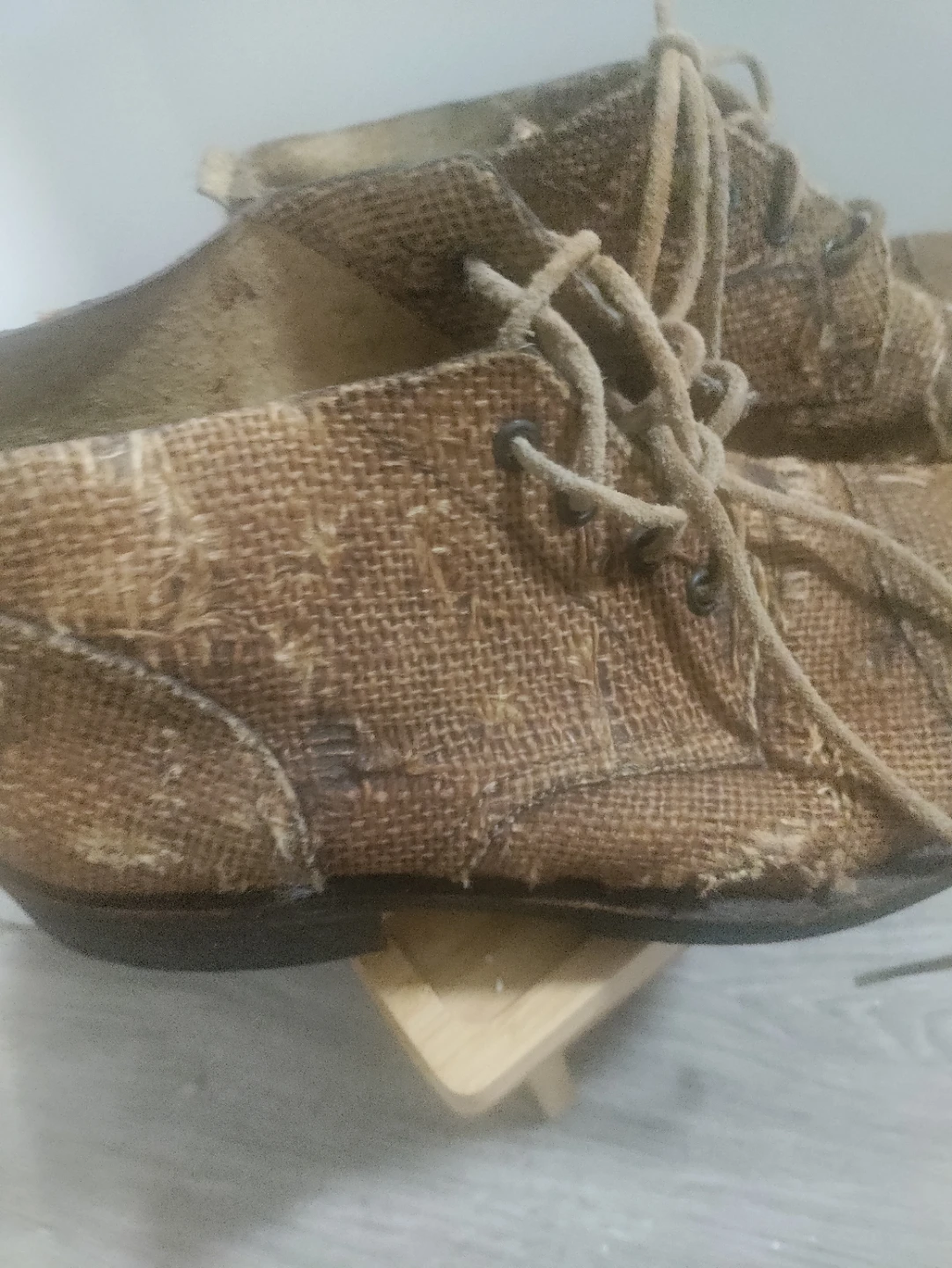 AKETOHN Brown Burlap Lace-Up Boots - photo 4