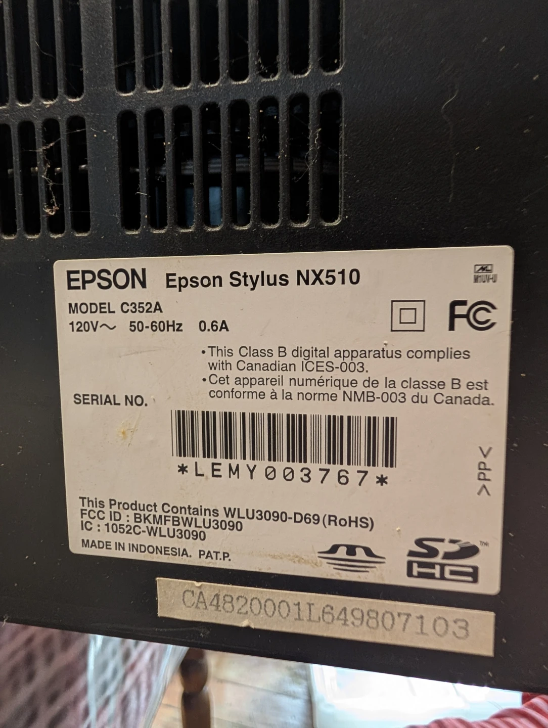 Epson Stylus NX510 All-in-One Printer (Parts/Repair/Untested) - photo 5