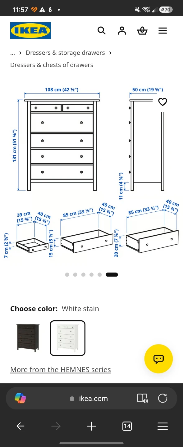 IKEA HEMNES 6-drawer dresser, white stain - photo 4
