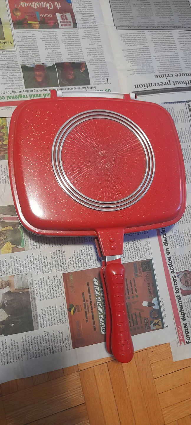 Red Double-Sided Grill Pan Brand New