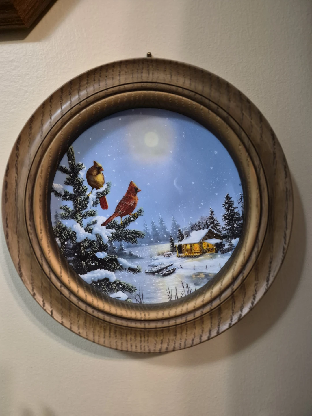 6 Wooden Framed Cardinal Collector Plates - photo 2