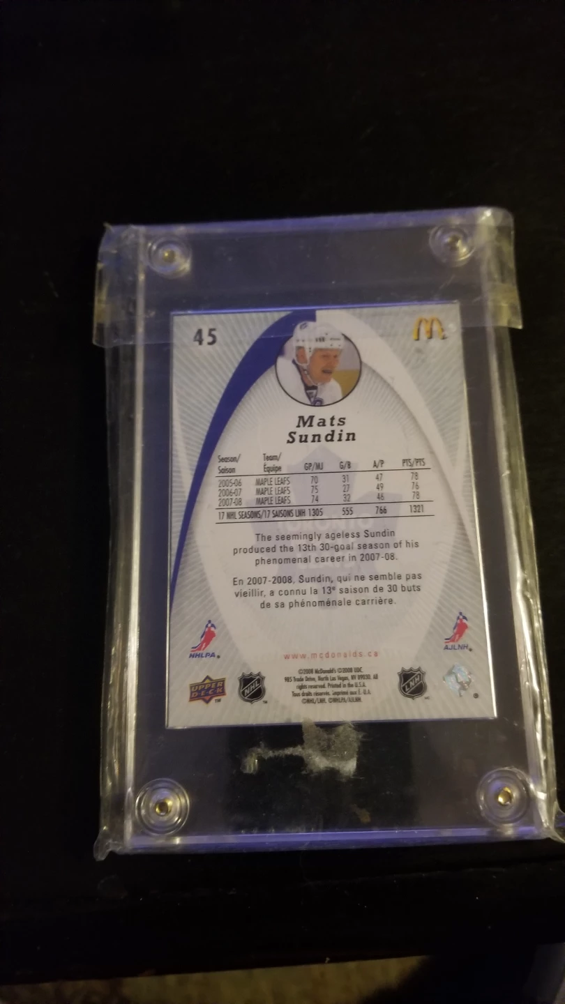 Upper Deck Mats Sundin TML Hockey Card - photo 2