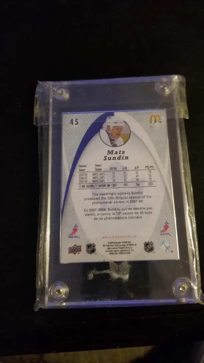Upper Deck Mats Sundin TML Hockey Card - photo 2