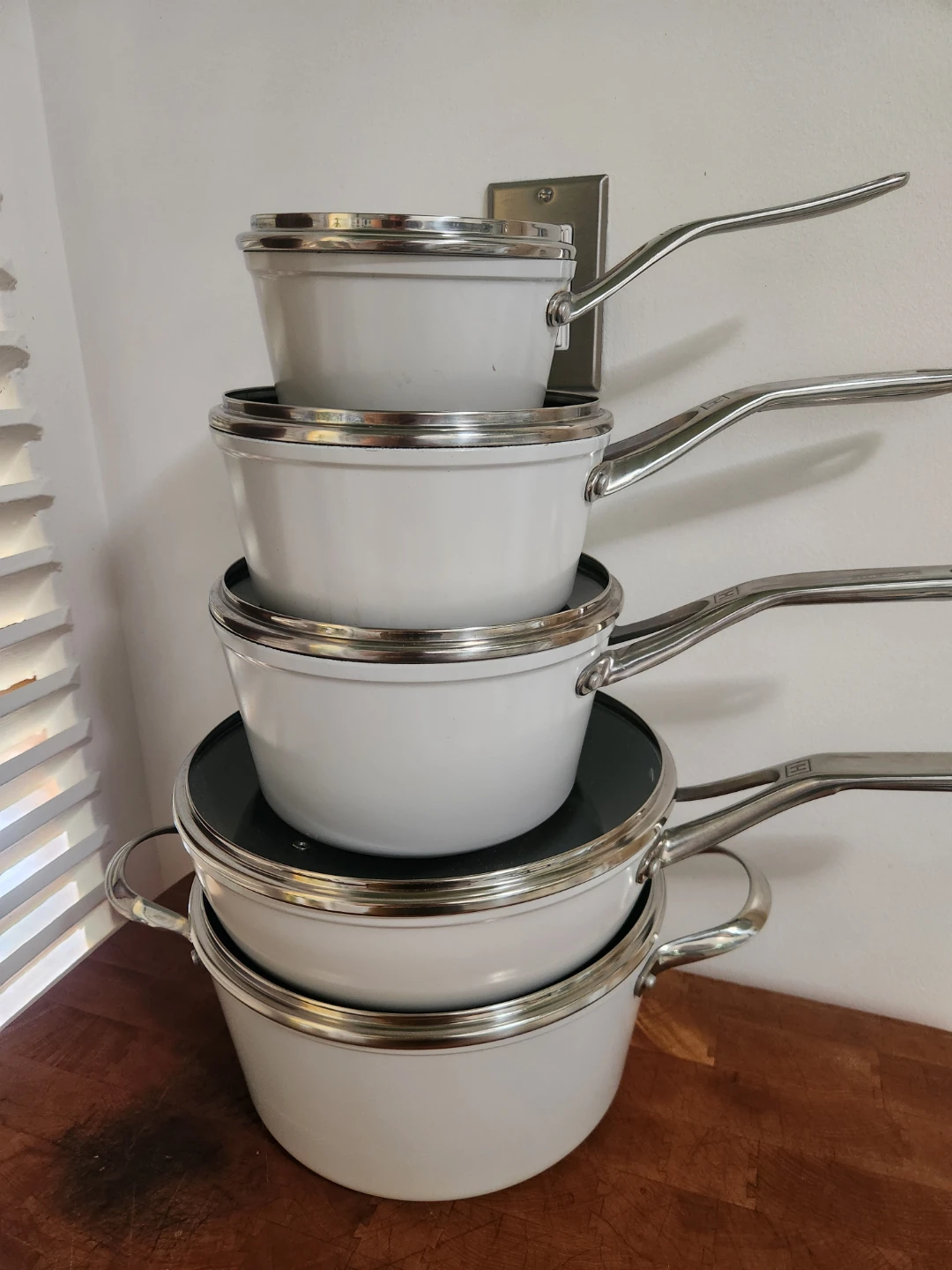 Stackable White Pots and Pans Set - photo 2