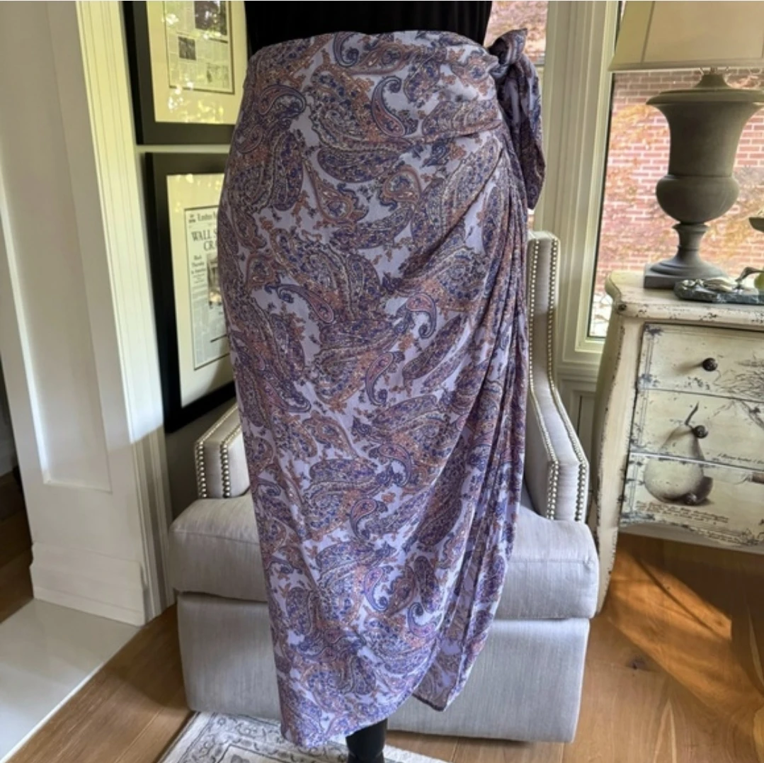Zara high-waisted Paisley Wrap Skirt - photo 2
