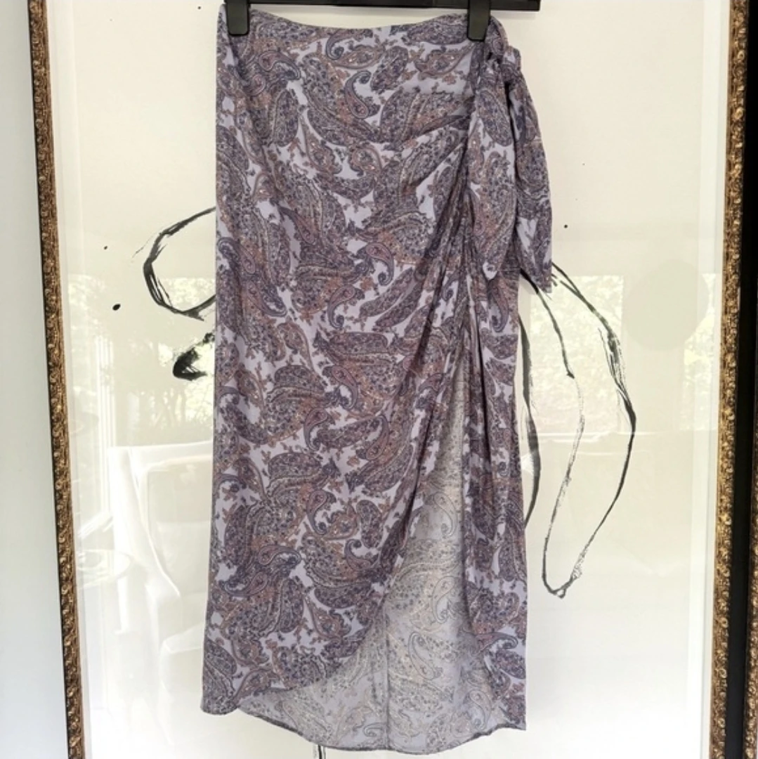 Zara high-waisted Paisley Wrap Skirt - photo 3