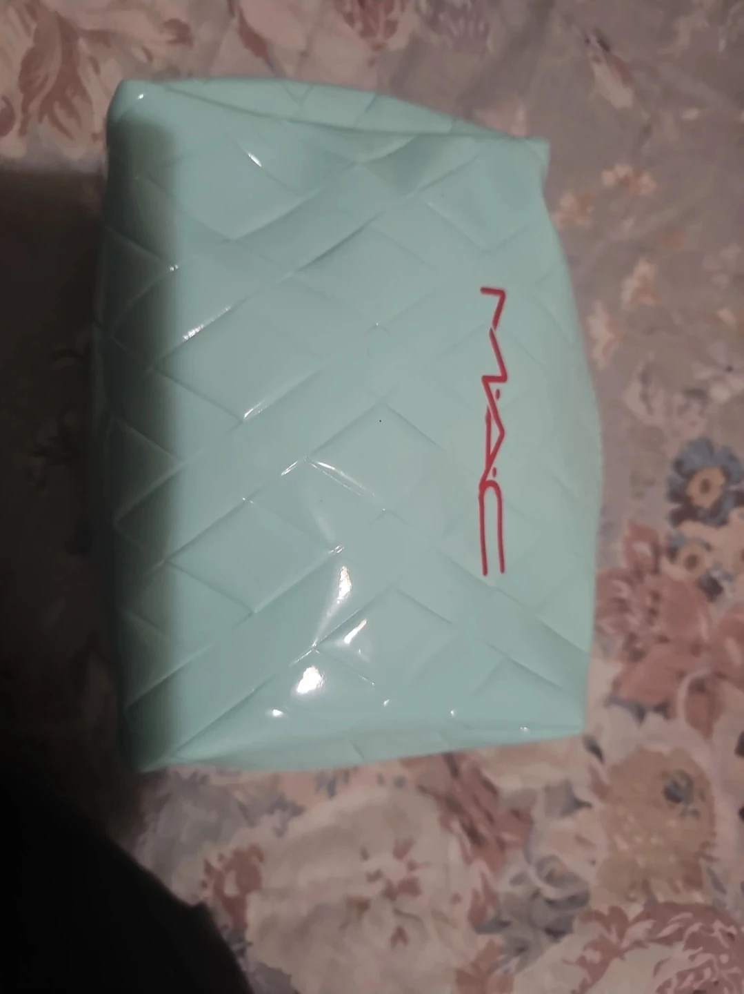 MAC Light Blue Quilted Makeup Bag