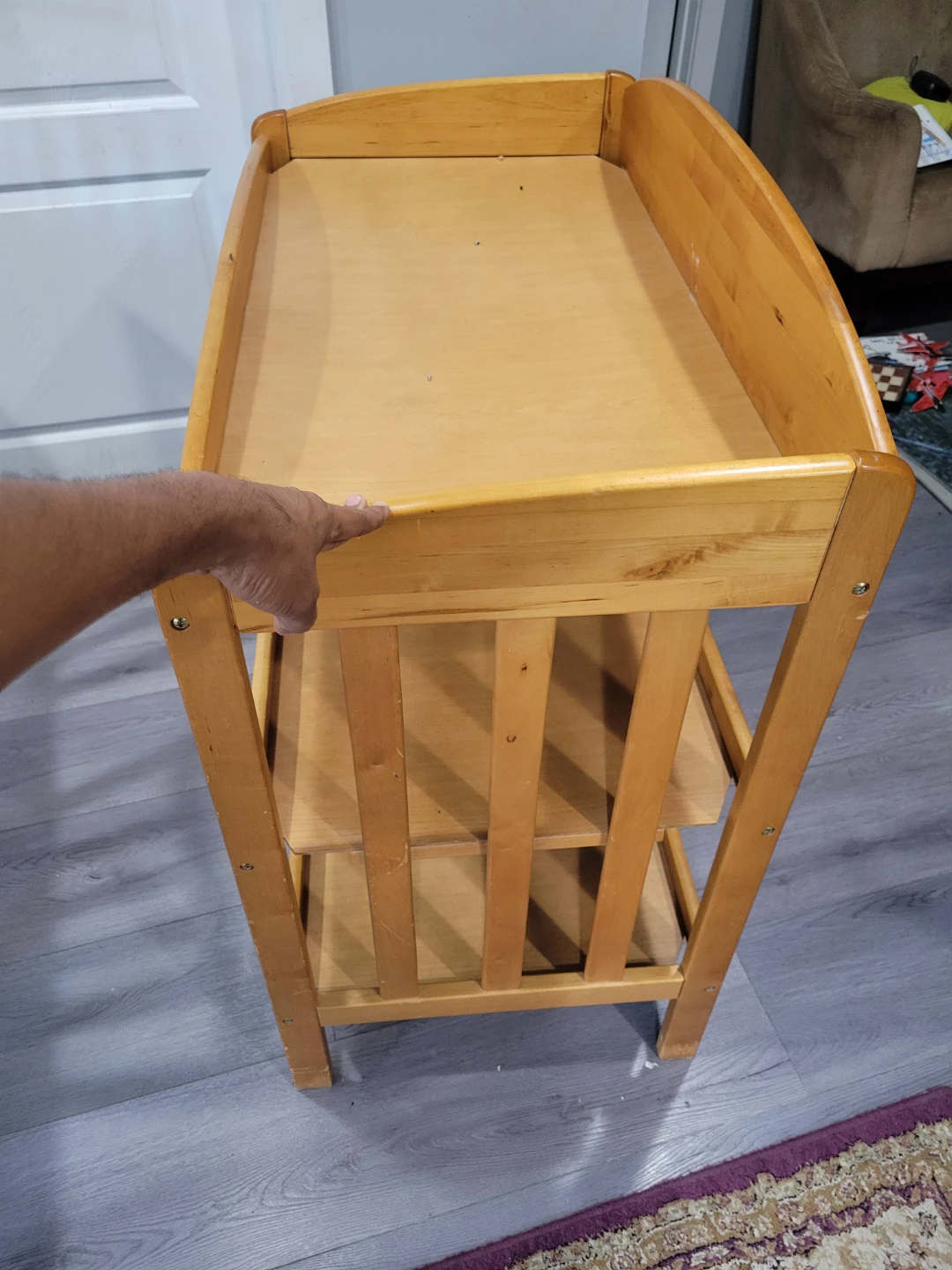 Wooden Changing Table with Shelves