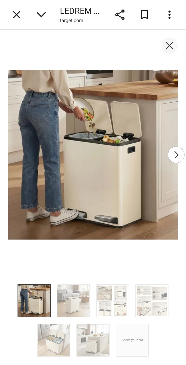 Dual Compartment Trash Can with Foot Pedals - photo 4