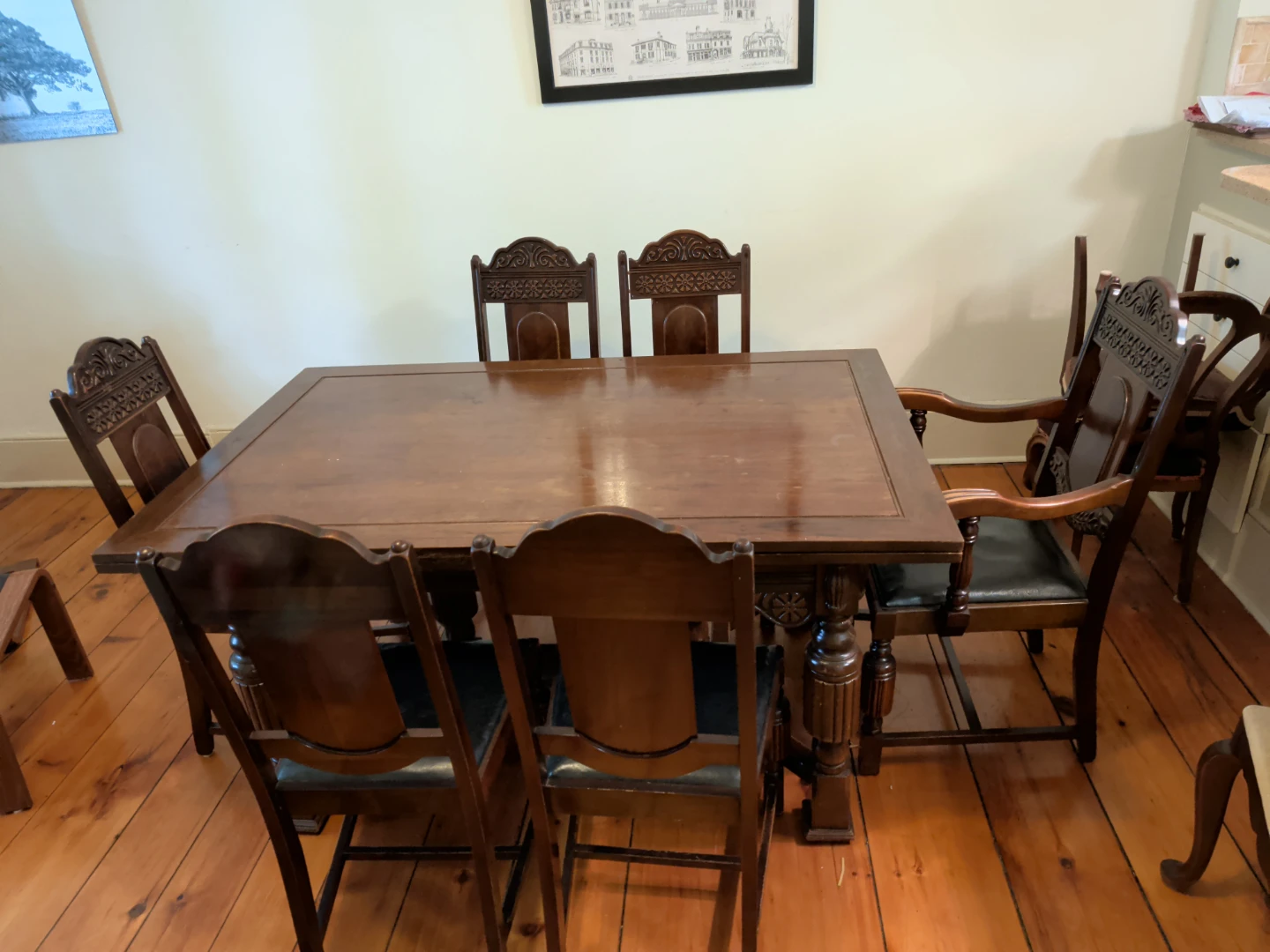 Wooden Dining Table and Chairs Set