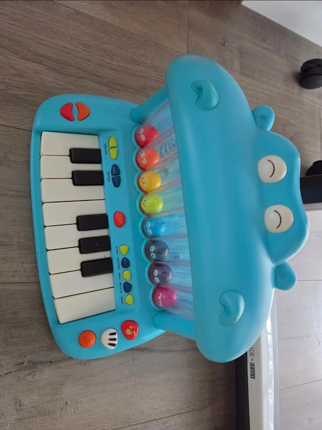 Blue Hippo Piano Toy with Musical Balls