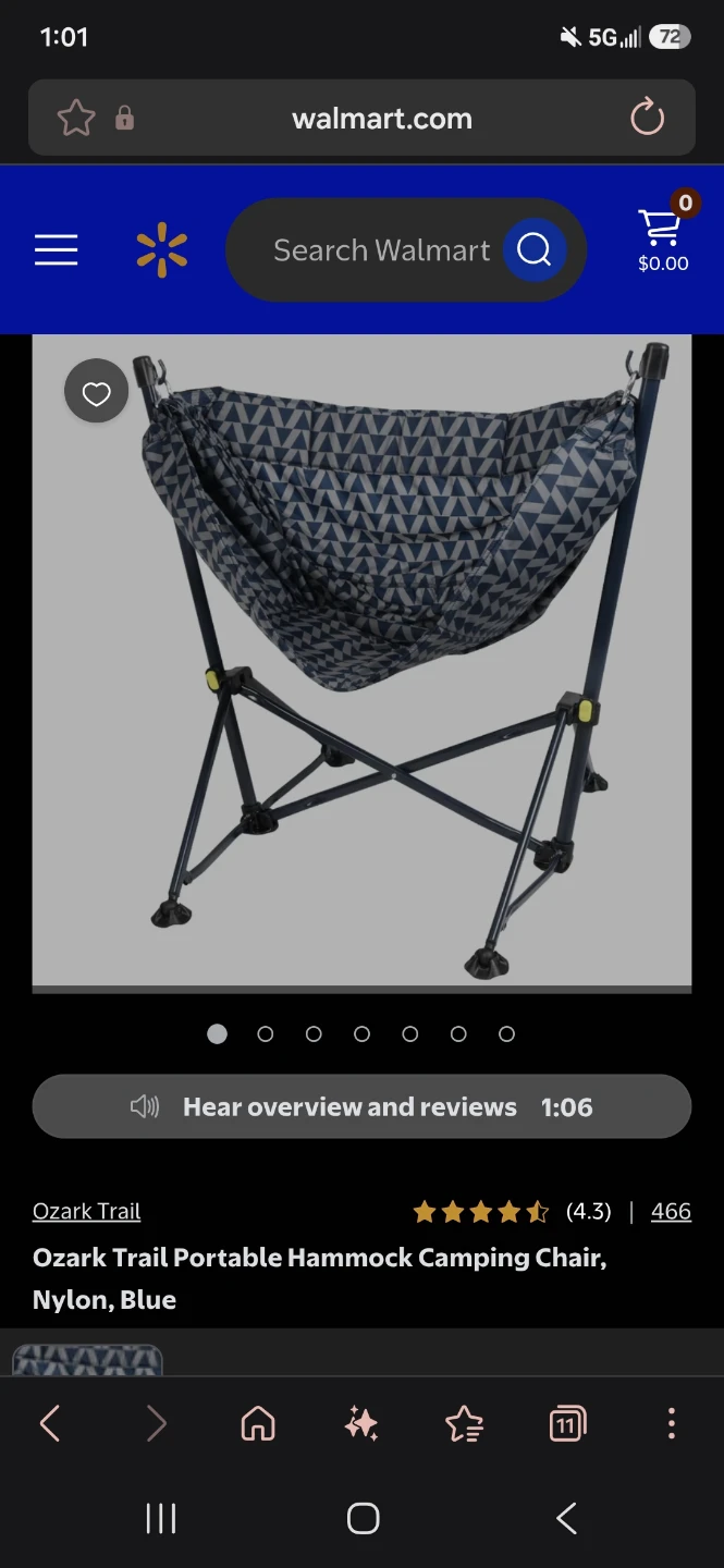 Ozark Trail Hammock Camping Chair - Blue