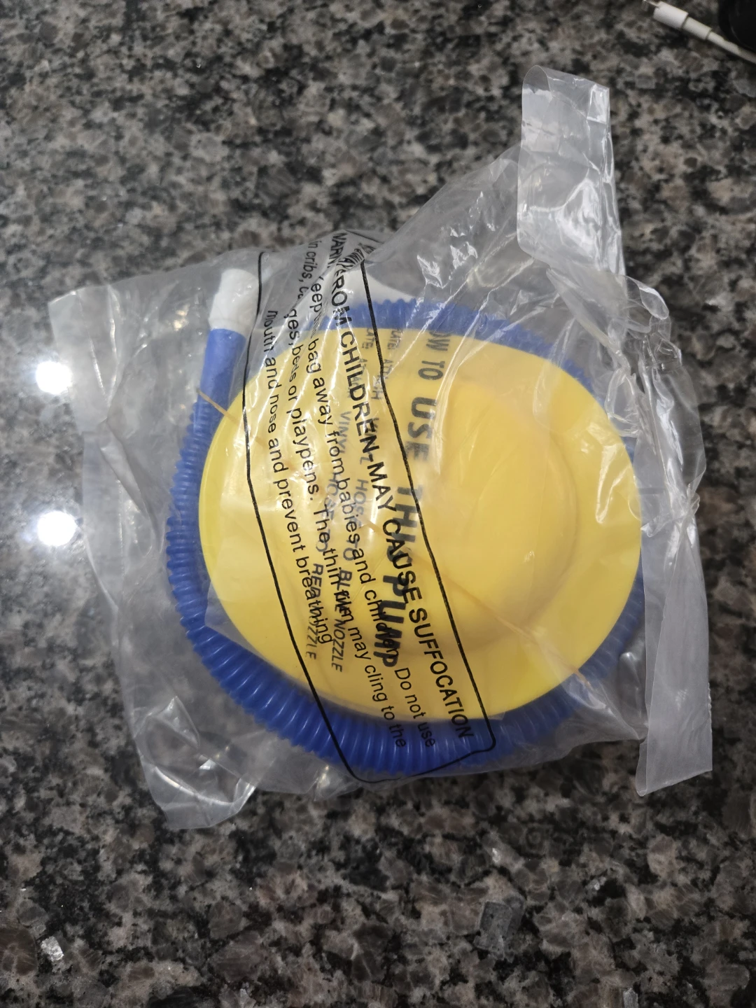 Blue and Yellow Foot Pump