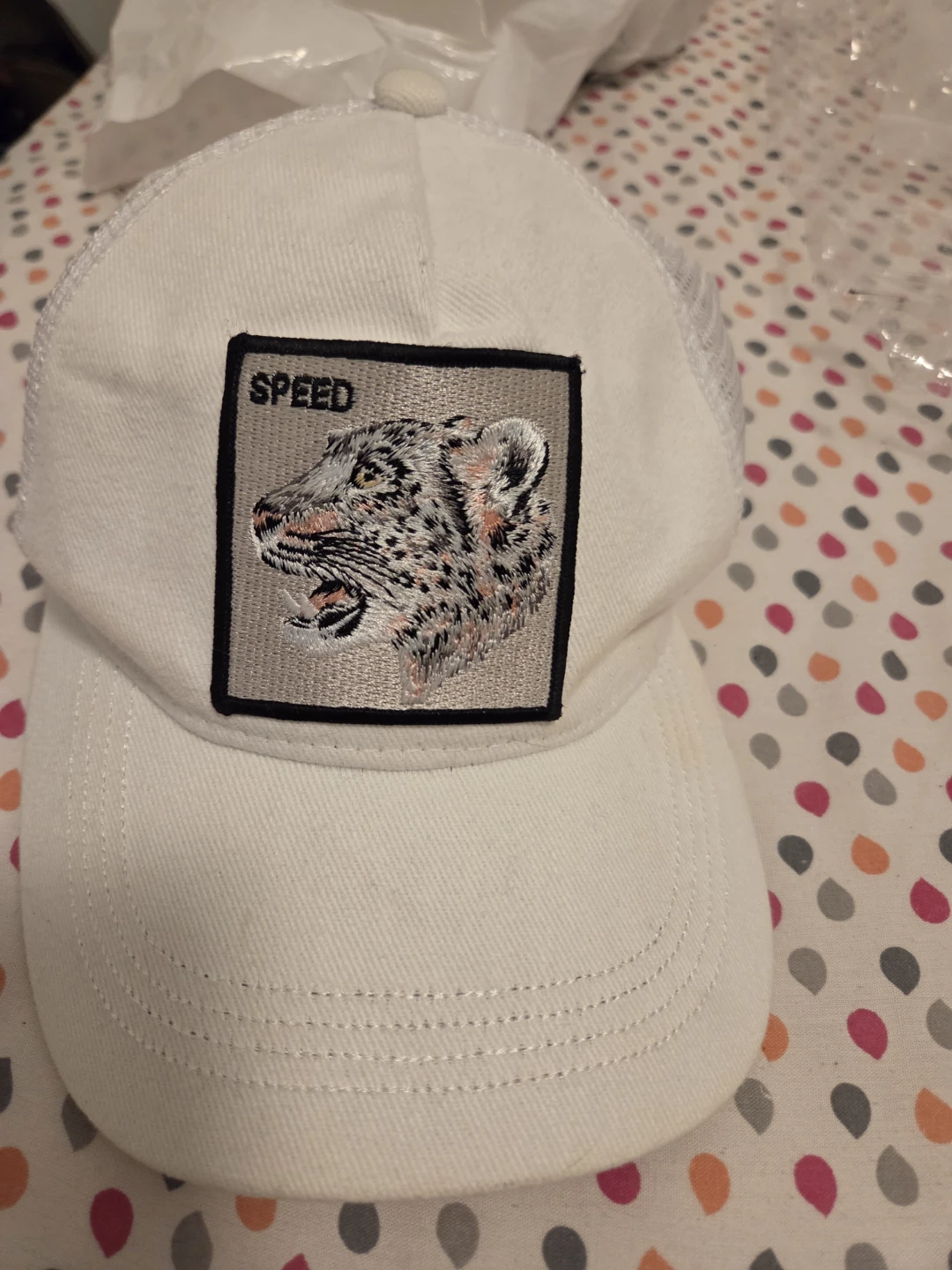 White Trucker Hat with Speed Wolf Patch - photo 2
